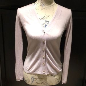 Cashmere/silk delicate lilac v-neck cardigan